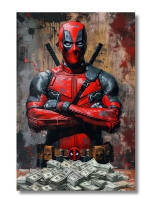 Deadpool obraz pop-art s peniazmi